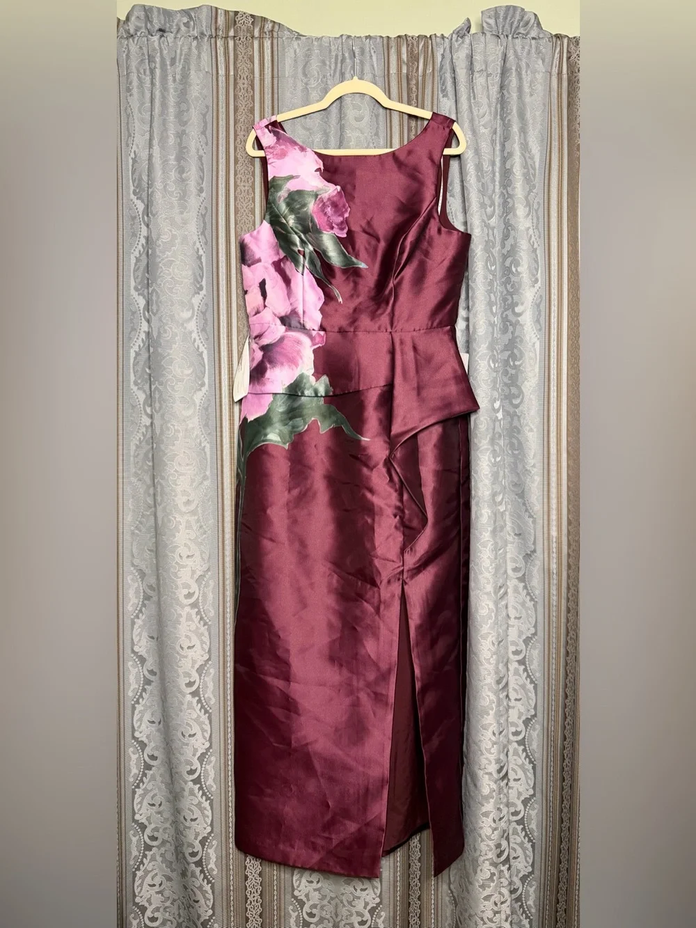 Kay Unger Luciana Column Gown Mulberry - Picture 5 of 9